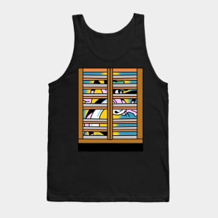 Window style art Cats👀🪟🏨 Tank Top